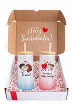 Pack Botella Vidrio Dia de los Enamorados