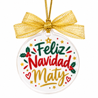 Esfera Navideña de Acrílico Personalizada 7 cm con Colgante