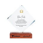 Trofeo Galvano de Madera y Cristal "Fischer"