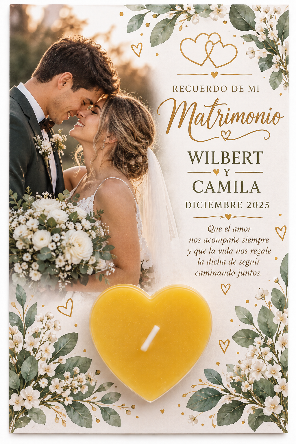 Vela Recuerdito de Matrimonio