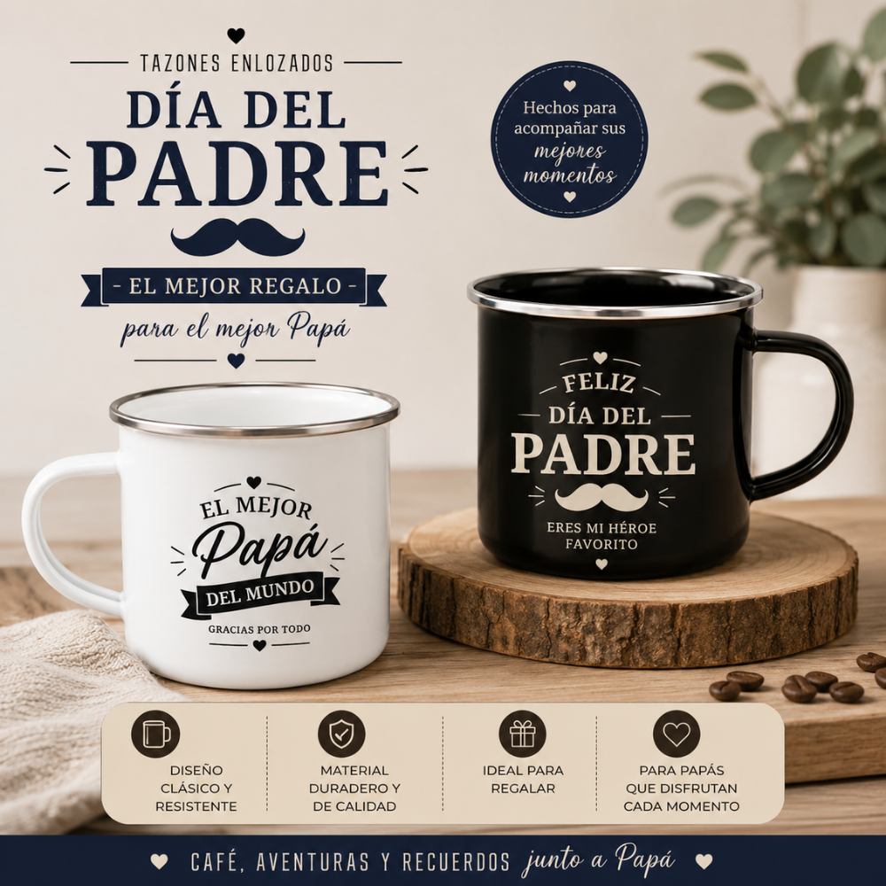 TAZÓN ENLOZADO PERSONALIZADO DÍA DEL PADRE