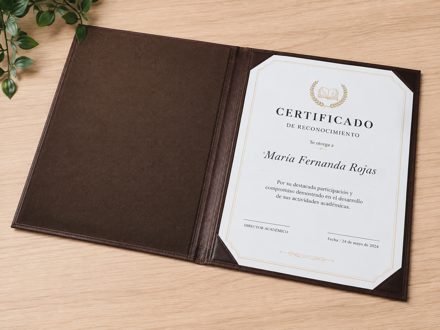 Carpeta Ecocuero Porta Título o Diploma
