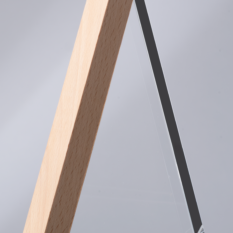 Trofeo Galvano de Madera y Cristal "Triangle"