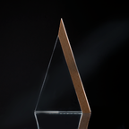Trofeo Galvano de Madera y Cristal "Triangle"