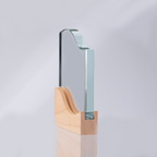 Trofeo Galvano de Madera y Cristal "Curve"