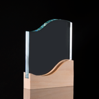 Trofeo Galvano de Madera y Cristal "Curve"