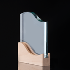 Trofeo Galvano de Madera y Cristal "Curve"