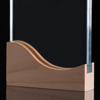 Trofeo Galvano de Madera y Cristal "Curve"