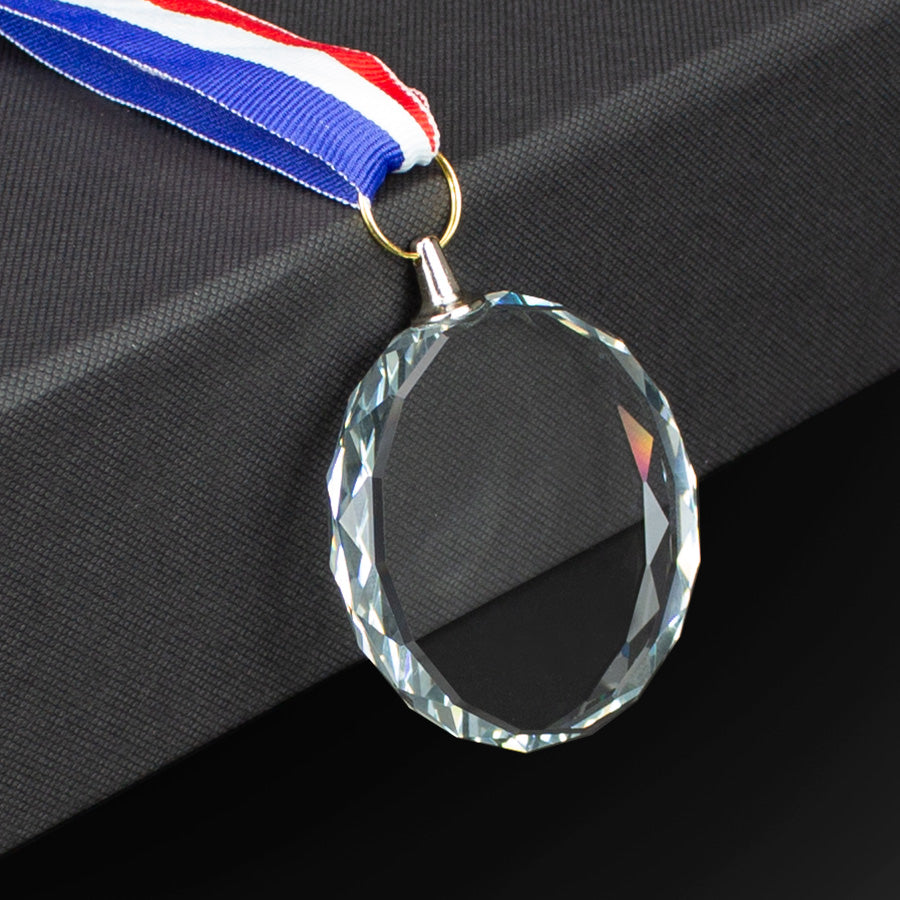 Medalla Cristal con cinta tricolor