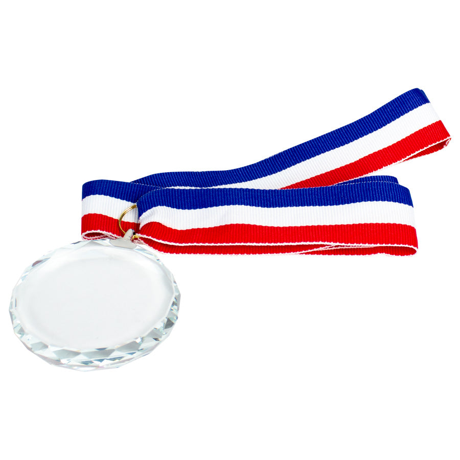Medalla Cristal con cinta tricolor
