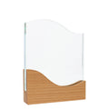 Trofeo Galvano de Madera y Cristal ''Wave''