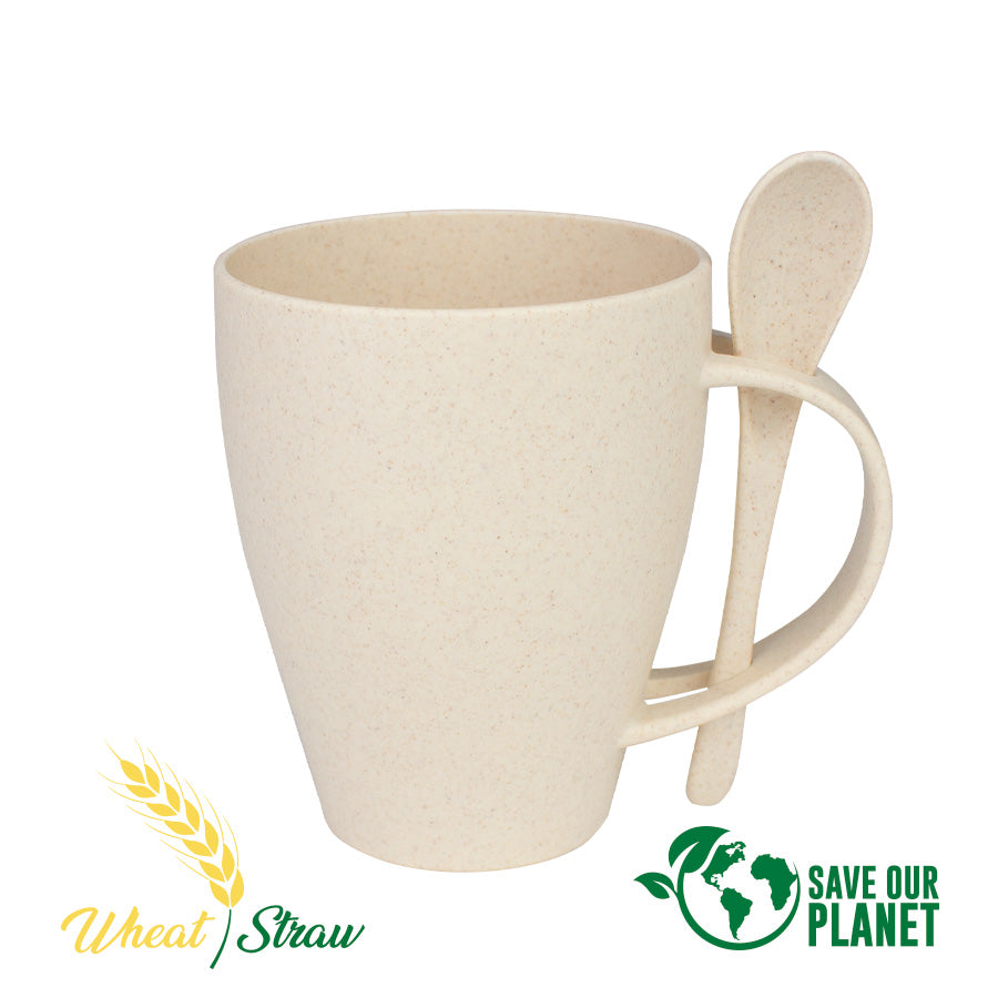 taza de caña de Trigo con Cuchara 400cc