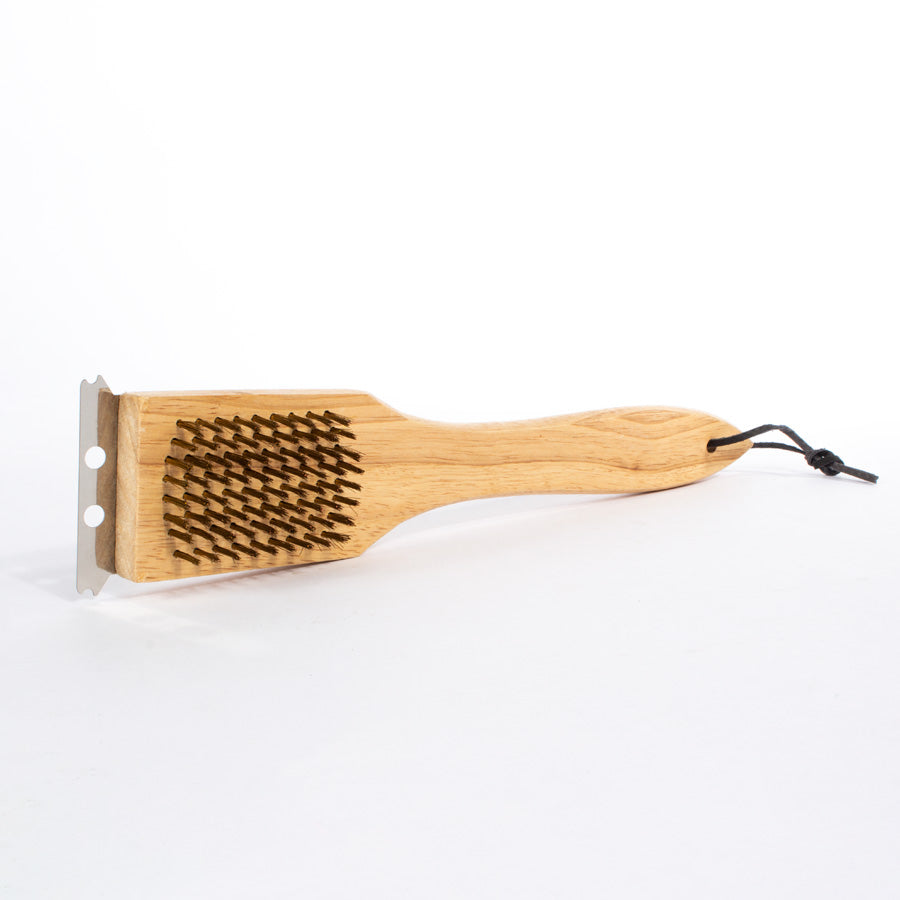 Escobilla de Madera para Parrilla 30,5 cm – Cerdas de Cobre para Limpieza de Asados
