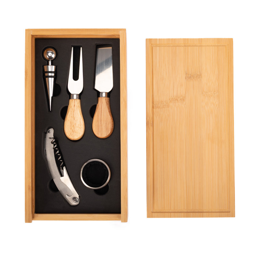 Set para vinos y quesos de Bamboo