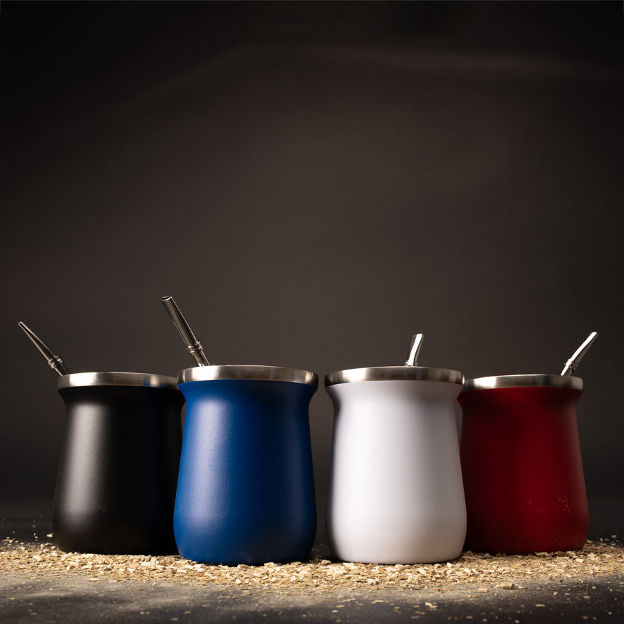 Vaso Térmico metálico "MATE" 300ml. con Bombilla