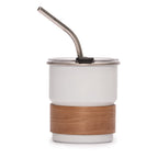 Vaso Térmico metálico CAMP 300cc. con Bombilla y Grip de Madera.