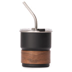 Vaso Térmico metálico CAMP 300cc. con Bombilla y Grip de Madera.