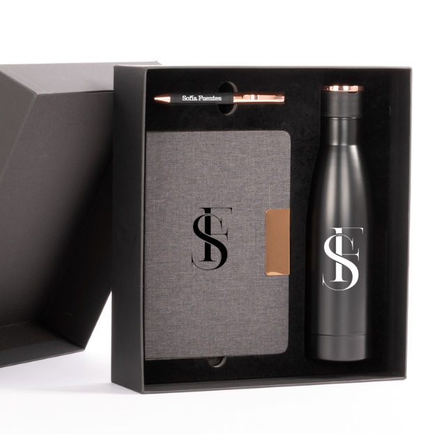 Set de Regalo EPIC negro con detalles encobrizados.
