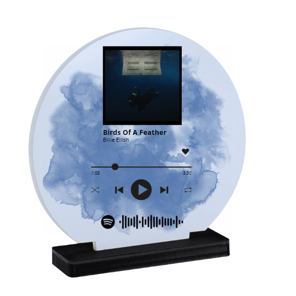 Porta-Retrato Redondo canción de spotify personalizada