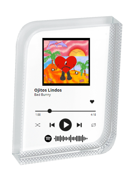 Porta canción de spotify de vidrio personalizada