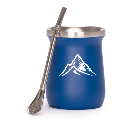 Vaso Térmico metálico MATE 300ml. con Bombilla