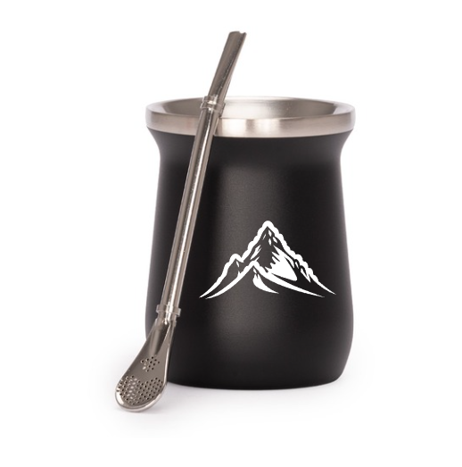 Vaso Térmico metálico MATE 300ml. con Bombilla
