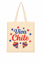 Bolsa Reutilizable Algodón y Poliéster 38x42cm – Diseño Estampado “Viva Chile