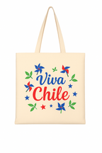 Bolsa Reutilizable Algodón y Poliéster 38x42cm – Diseño Estampado “Viva Chile
