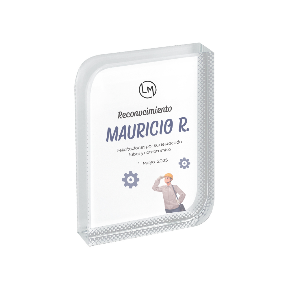 Mini trofeo de reconocimiento al mejor trabajador
