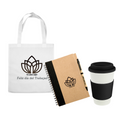 PACK CUADERNO ECOLOGICO , MUG Y BOLSA DE TNT