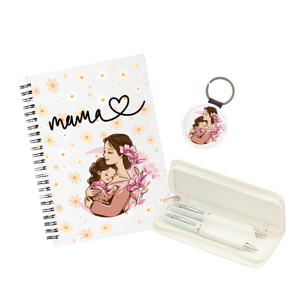 Pack Escritura y Recuerdo Mamá: Croquera + Lápiz + Llavero