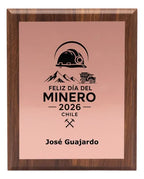 Trofeo Madera Encobrizado Personalizado Día Del Minero