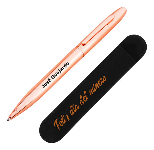 Lápiz Encobrizado Y Funda Personalizados Día Del Minero