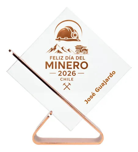 Trofeo Encobrizado Personalizado Día Del Minero