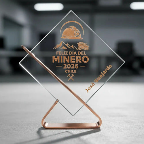 Trofeo Encobrizado Personalizado Día Del Minero