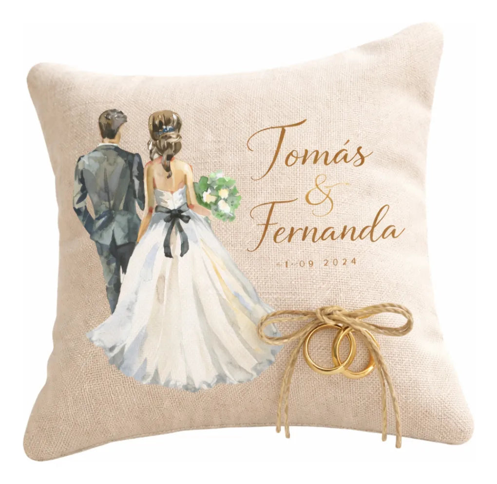Cojin Porta Anillos De Matrimonio Personalizado