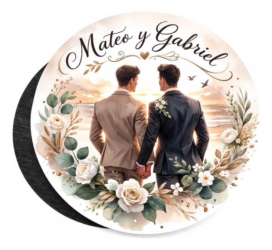Pack 12 Imanes Personalizados Recuerdo De Matrimonio
