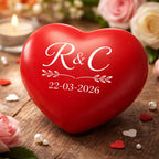 Pack 12 Corazones Recuerdo De Matrimonio Personalizado
