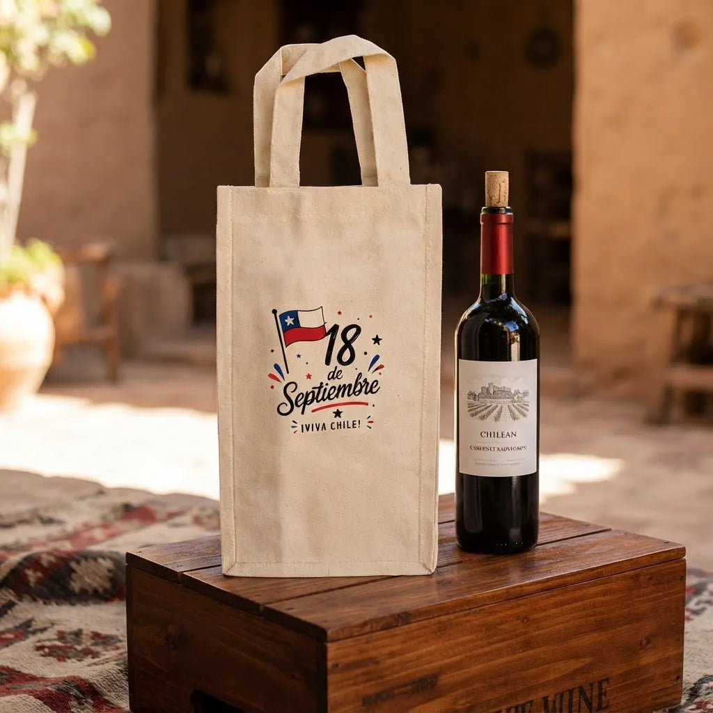 Bolsa De Algodon Para 2 Vinos Fiestas Patrias