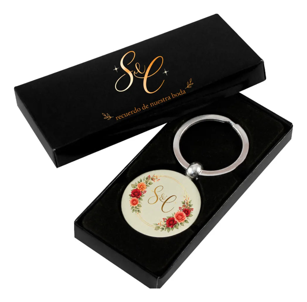 Pack 12 Llaveros Personalizados Para Matrimonio