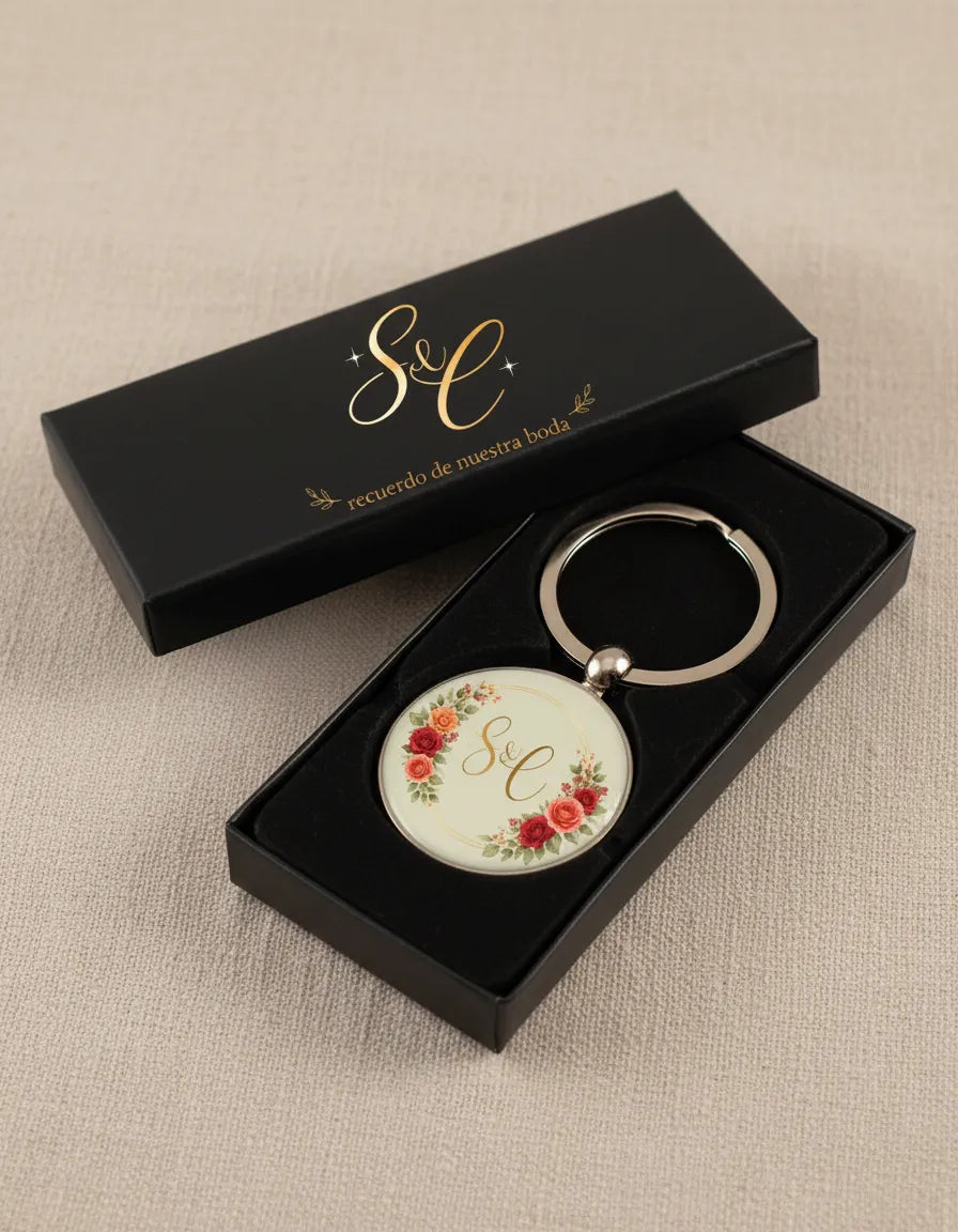 Pack 12 Llaveros Personalizados Para Matrimonio