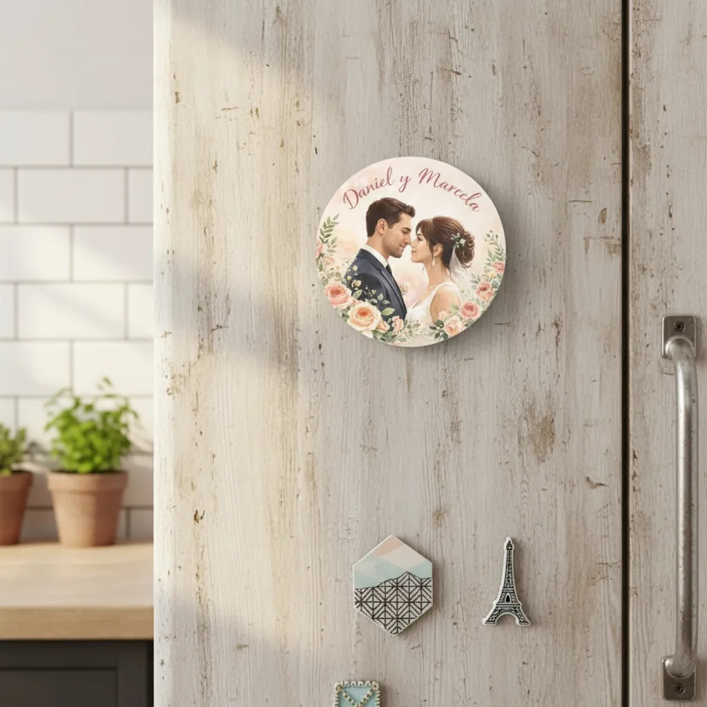 Pack 12 Imanes Personalizados Recuerdo De Matrimonio