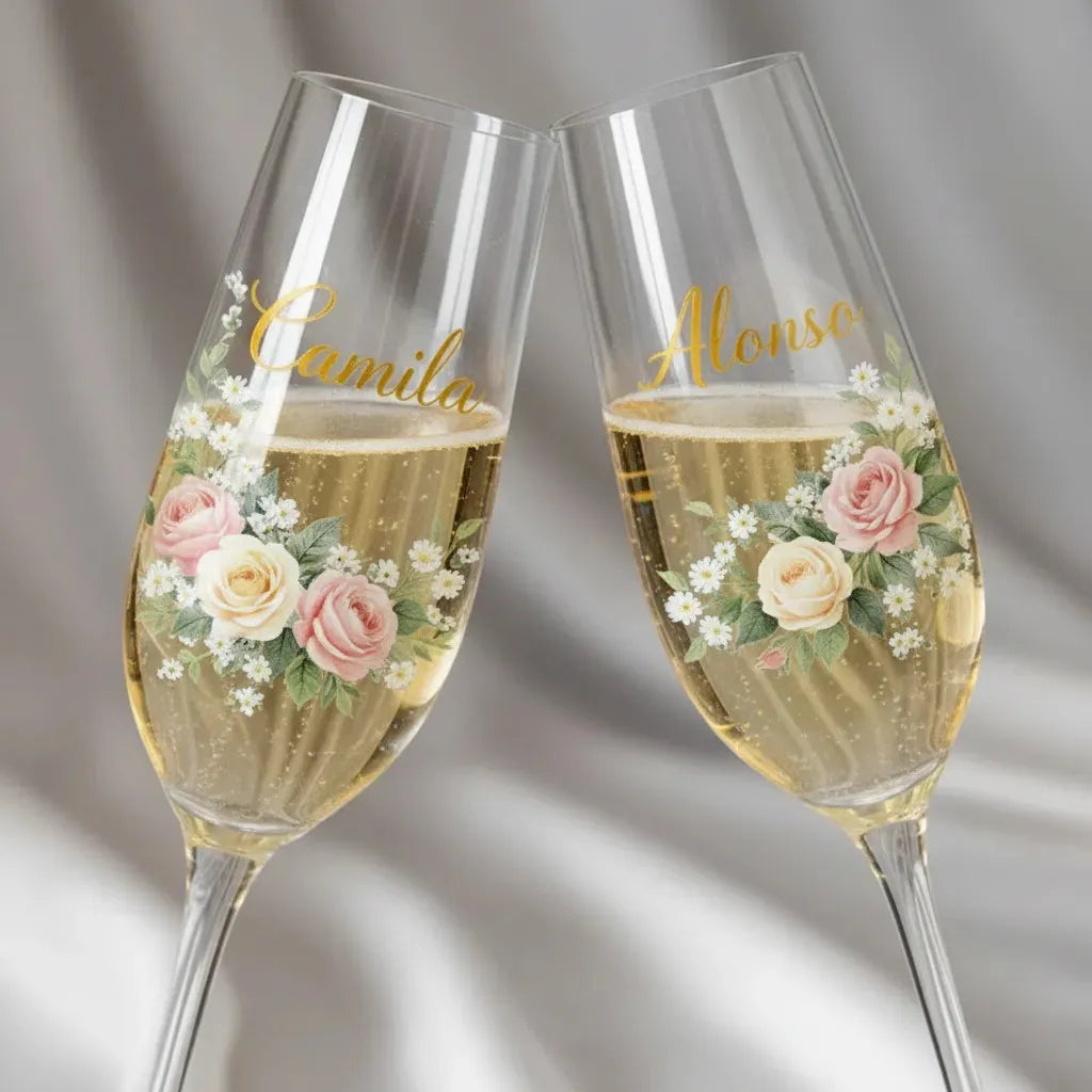 Pack 2 Copas Matrimonio Personalizadas Transparente