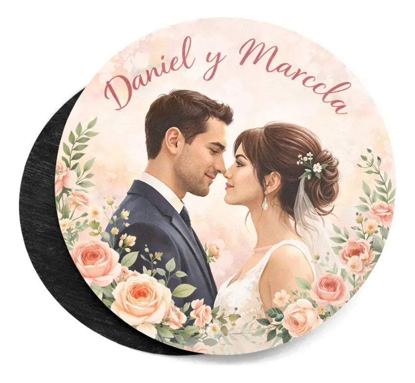 Pack 12 Imanes Personalizados Recuerdo De Matrimonio