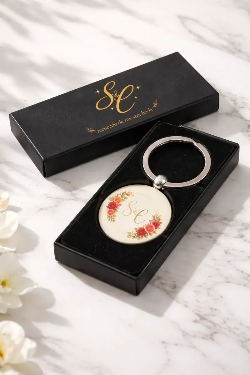 Pack 12 Llaveros Personalizados Para Matrimonio