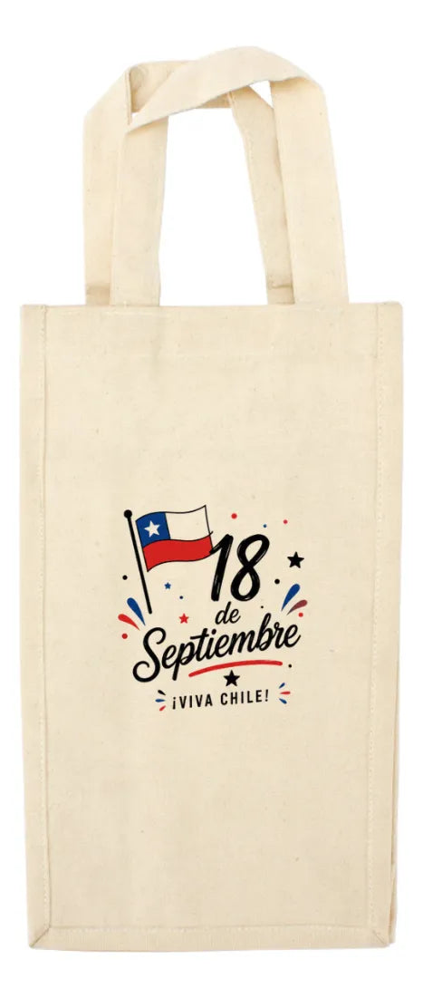 Bolsa De Algodon Para 2 Vinos Fiestas Patrias