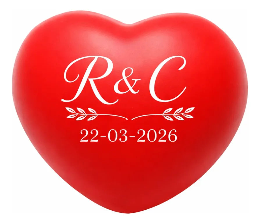Pack 12 Corazones Recuerdo De Matrimonio Personalizado