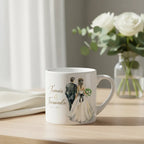 Taza De Café 160ml Personalizada Recuerdo De Matrimonio Blanco Personalizado