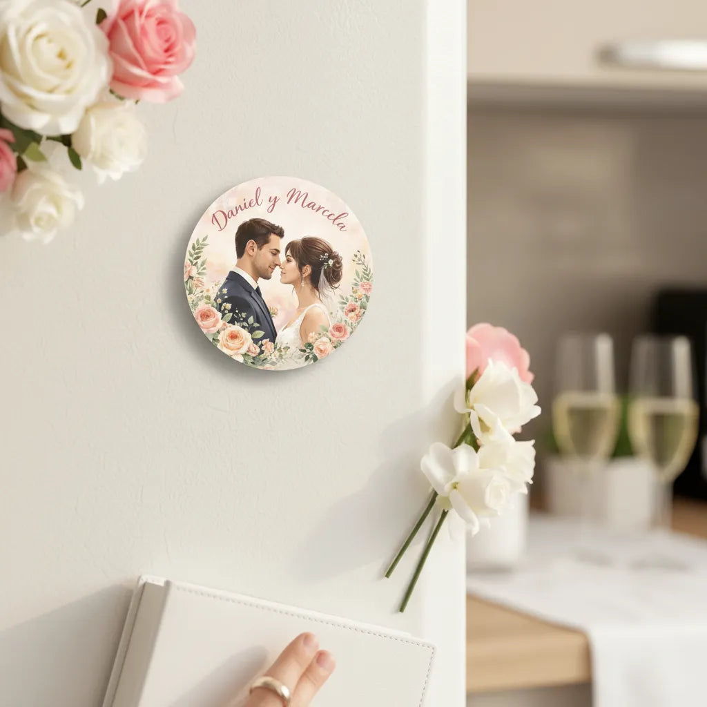 Pack 12 Imanes Personalizados Recuerdo De Matrimonio