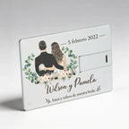 Pendrive Personalizado Para Fotos Y Videos De Matrimonio Plateado Matrimonio